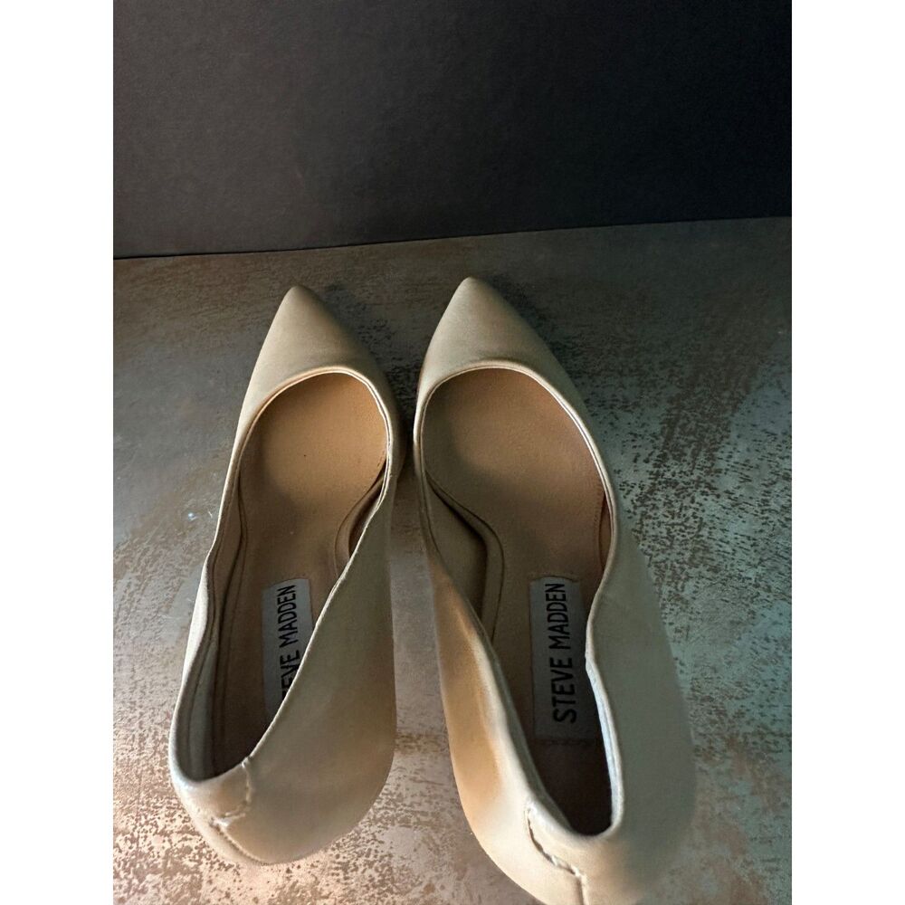 Steve Madden Pointed Toe Pumps 5.5 Stiletto Heels Classic Formal Chic Tan Luiza - Picture 5 of 13